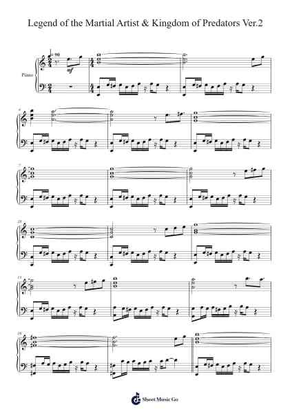 Legend of the martial artist & Kingdom of predators Ver.2 Sheet Music by Hunter x Hunter-Arr.Leolop Faypys