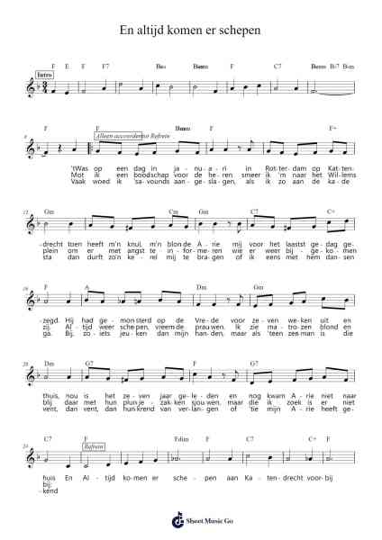 En altijd komen er schepen Sheet Music by Unknown author-Arr.Holtbelle