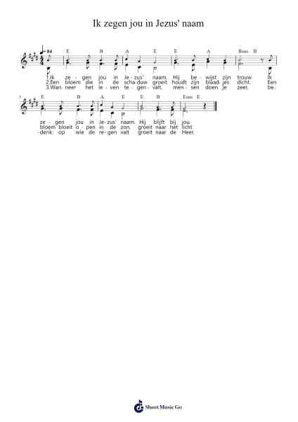 Ik zegen jou in Jezus' naam Sheet Music by Rikkert Zuiderveld-Arr.Kawar Rusfrank