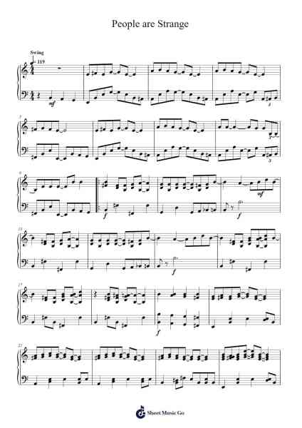 People are Strange Sheet Music by The Doors-Arr.Forsmy