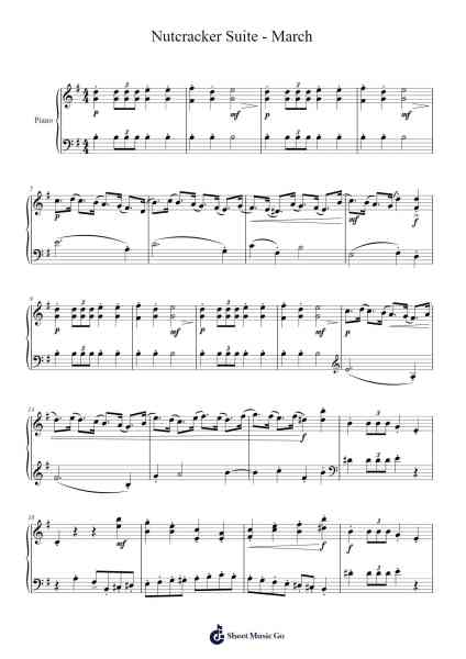 The Nutcracker Suite, Op. 71a: II. March Sheet Music by Pyotr Ilyich Tchaikovsky-Arr.Hewgy Fowearl