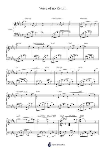 Voice of no Return Sheet Music by Keiichi Okabe-Arr.Bardtrid