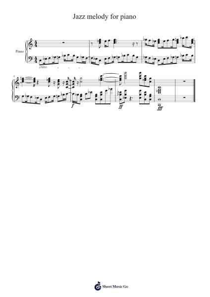 Jazz melody for piano Sheet Music by Ana Gretė Trepulė-Arr.Clifffitch