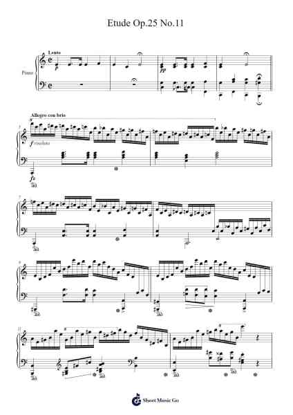 Etude Op.25 No.11 Sheet Music by Fryderyk Chopin-Arr.Buckhue
