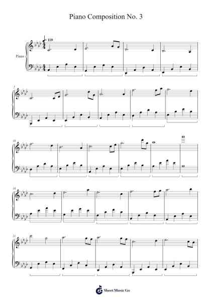 Piano Composition No. 3 樂譜由 Joshua Landeros - 編曲 Sret