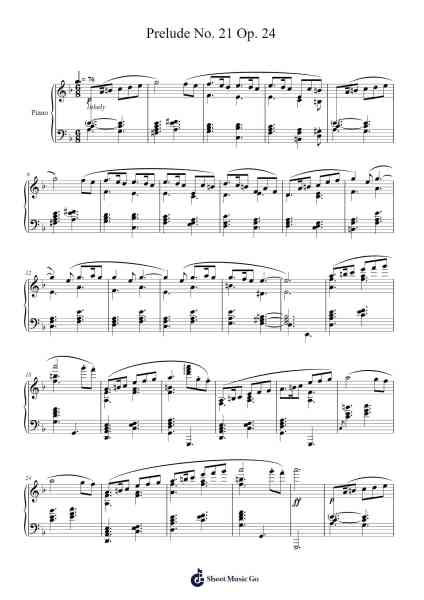 Prelude No. 21 Op. 24 Sheet Music by ...etc...-Arr.Surdred