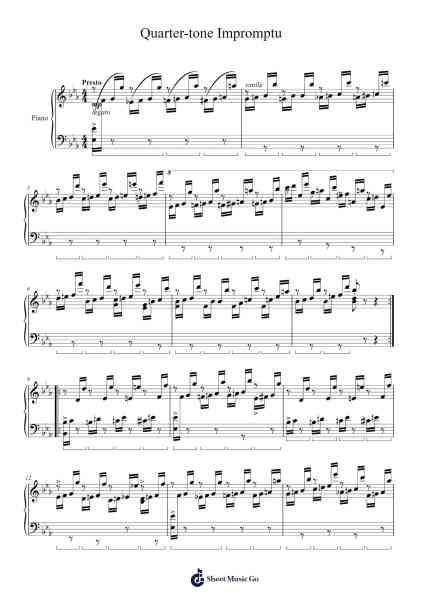 Quarter-tone Impromptu Sheet Music by Hayashi Neru-Arr.Fieldbing