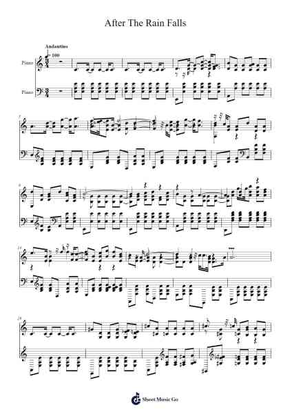 After The Rain Falls Sheet Music by Bonnes Junemiah-Arr.Payyule
