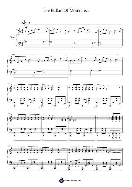 The Ballad Of Mona Lisa Sheet Music by Panic! At the Disco-Arr.Kelins Woothe