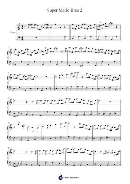 Super Mario Bros 2 Sheet Music by Koji Kondo-Arr.Jesret