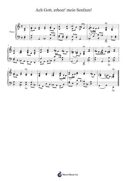 Ach Gott, erhoer' mein Seufzen! Sheet Music by Johann Sebastian Bach-Arr.Saske