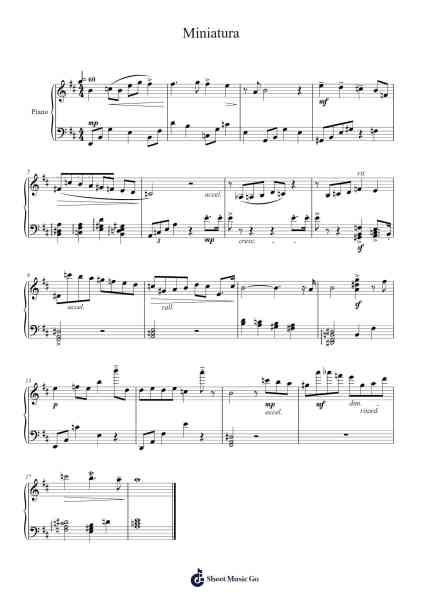 Miniatura Sheet Music by Sonric-Arr.Hulclark
