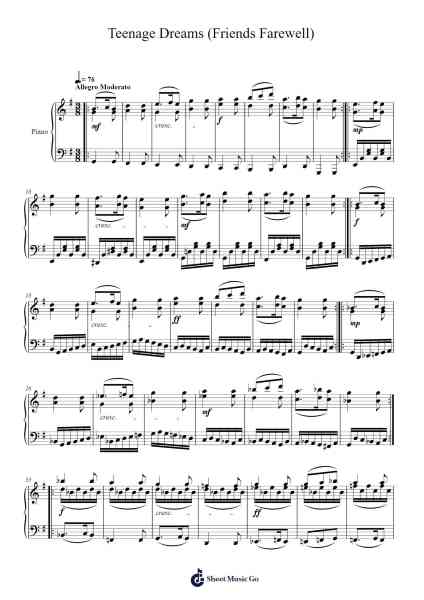 Piano Sonata No. 2 in G Minor, Op. 6 "Teenage Dreams (Friends Farewell)" Sheet Music by Louiegan Olry-Arr.Ruthneil Rulan