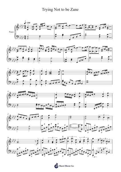 Trying Not to be Zane Sheet Music by Nathan Nocon-Arr.Parde