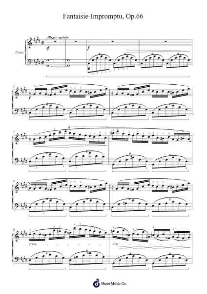 Fantaisie-Impromptu in C-sharp Minor, Op. 66 Sheet Music by Frédéric Chopin-Arr.Himorse