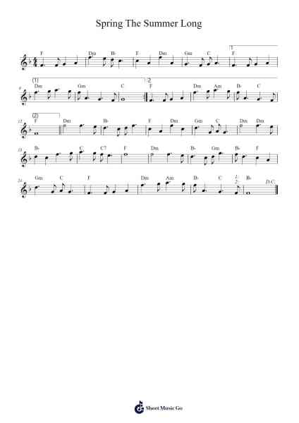 Spring The Summer Long Sheet Music by Peter_94-Arr.Blairbart