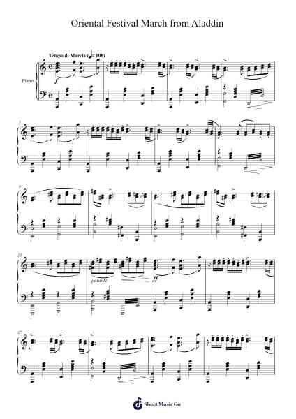 Oriental Festival March from Aladdin Sheet Music by Carl Nielsen-Arr.Urclair