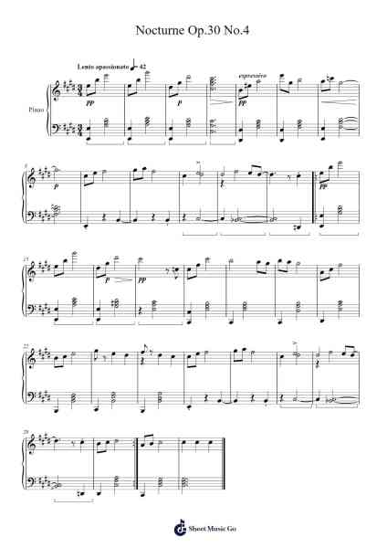 Nocturne Op.30 No.4 Sheet Music by Godgie Bosthus-Arr.Morelard