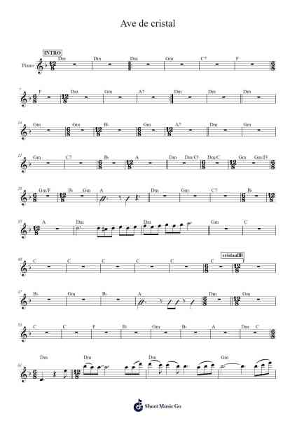 Ave de cristal Sheet Music by Los Kjarkas-Arr.Bobright