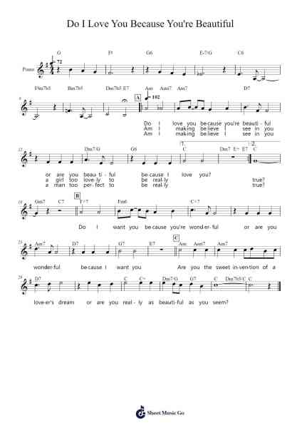 Do I Love You Because You're Beautiful Sheet Music by Rodgers & Hammerstein-Arr.Keplus