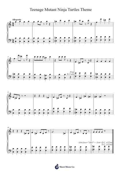 Teenage Mutant Ninja Turtles Theme Sheet Music by Chuck Lorre-Arr.Lenshaw
