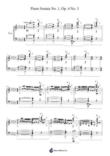 Piano Sonata No. 1, Op.4 No. 3, R. 15 Musica per pianoforte di Benjamin Shalumov - Arr.Mondlius