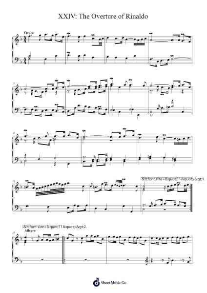 XXIV: The Overture of Rinaldo Sheet Music by George Frederic Handel-Arr.Dowar Warford