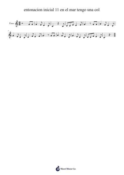 entonacion inicial 11 en el mar tengo una col Sheet Music by -Arr.Jannuel Graceche