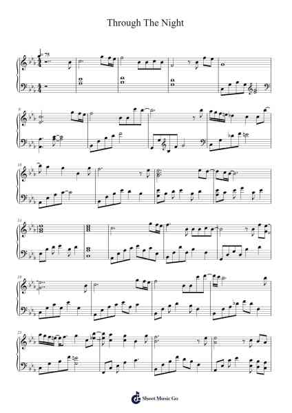 Through The Night Sheet Music by IU-Arr.Alickbush