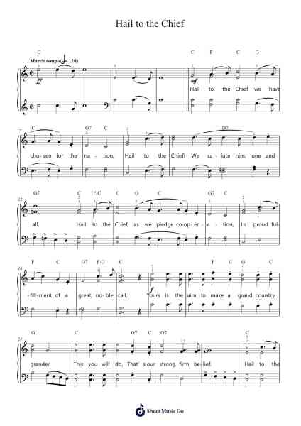 Hail to the Chief Sheet Music by James Sanderson-Arr.Nellvi