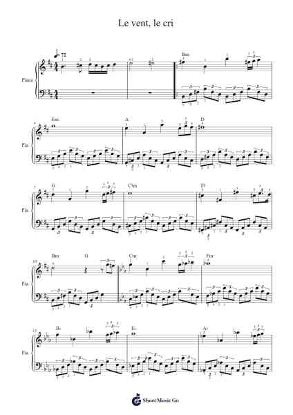 Le vent, le cri Sheet Music by Ennio Morricone-Arr.Hudthur Simpglas