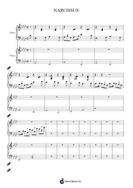 NARCISSUS Sheet Music by Ethelbert Nevin-Arr.Rihous Neilvy