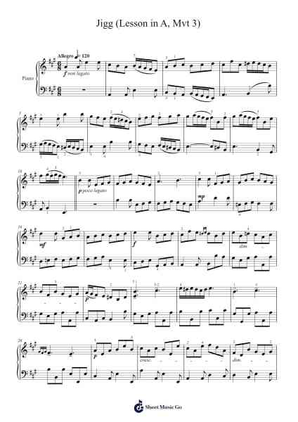 Lesson in A Major: III. Jigg Sheet Music by Jeremiah Clarke-Arr.Jebois Hudlap