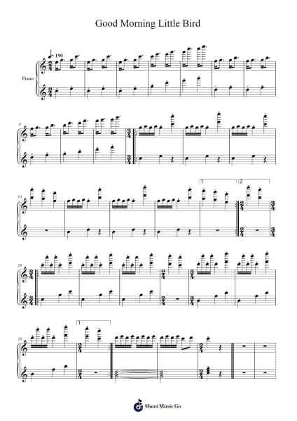 Good Morning Little Bird Sheet Music by Ritayan Biswas-Arr.Ianruth Xalain