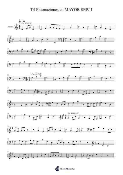 T4 Entonaciones en MAYOR SEPJ I Sheet Music by -Arr.Hunfrances Dunnfay