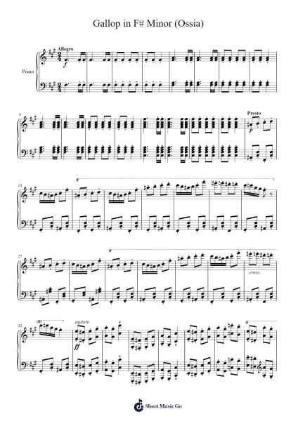 Gallop in F# Minor (Ossia) Sheet Music by Loudan Stephen Alexenov Stradinoff-Welkinstein-Arr.Thomgreg