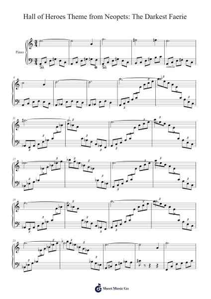 Hall of Heroes Theme from Neopets: The Darkest Faerie Sheet Music by Keith Leary-Arr.Cumwyatt