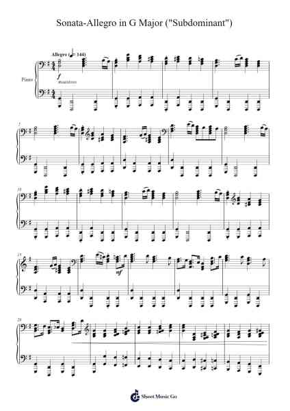 Sonata-Allegro in G Major ("Subdominant") Sheet Music by Cookeda-Arr.Cooktian Winsa