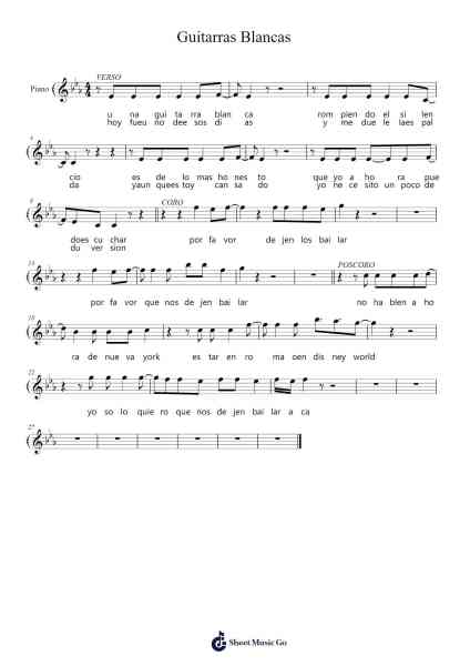 Guitarras Blancas Sheet Music by Enanitos Verdes-Arr.Lilrald