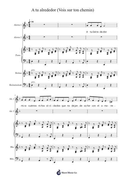 A tu alrededor (Vois sur ton chemin) Sheet Music by Bruno Coulais-Arr.Bushdiah Kenthood