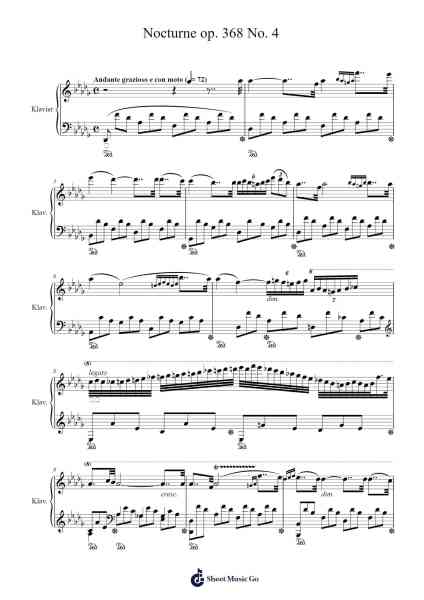 Nocturne Op. 368 No. 4 Sheet Music by Carl Czerny-Arr.Bryceny