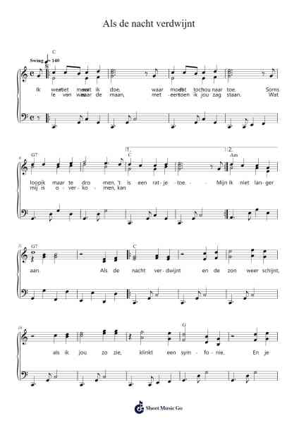 Als de nacht verdwijnt Sheet Music by Jan Smit-Arr.Gasgreve Ausnal