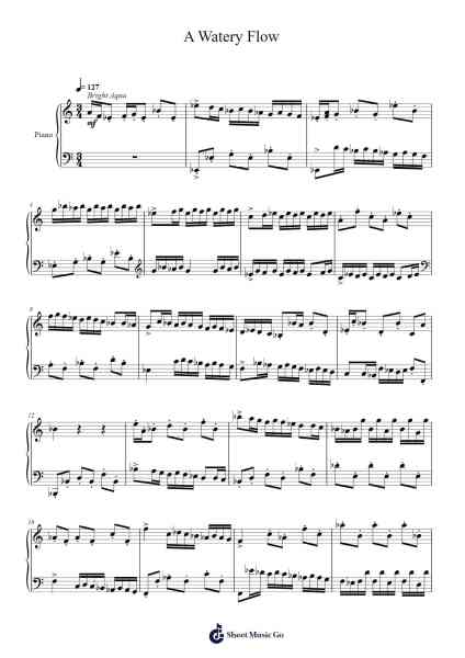 A Watery Flow Sheet Music by Toursbur-Arr.Leron