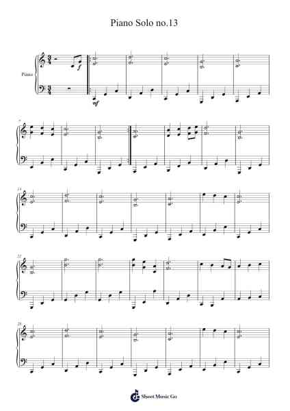 Piano Solo no.13 Sheet Music by Joshua Porter-Arr.Jeffsey
