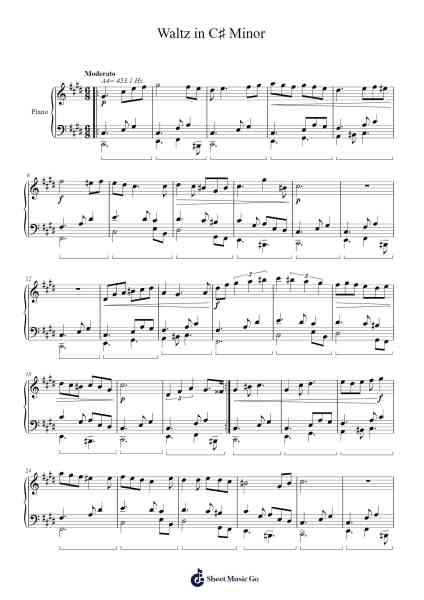 Waltz in C♯ Minor, Op. 64, No. 2 Sheet Music by TheMazter1337-Arr.Babvieve Themew