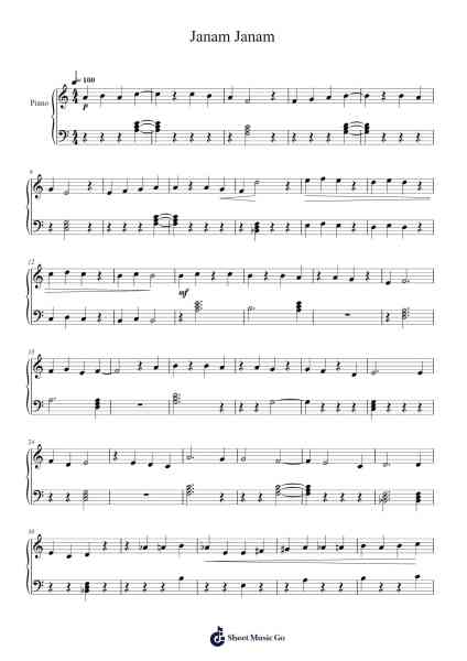 Janam Janam Sheet Music by Arijit Singh-Arr.Wyann Ianli