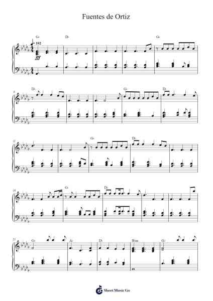 Fuentes de Ortiz Sheet Music by Ed Maverick-Arr.Benga