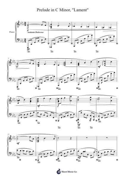 Prelude in C Minor, "Lament" Sheet Music by Trevor Sabourin-Arr.Toutpeg