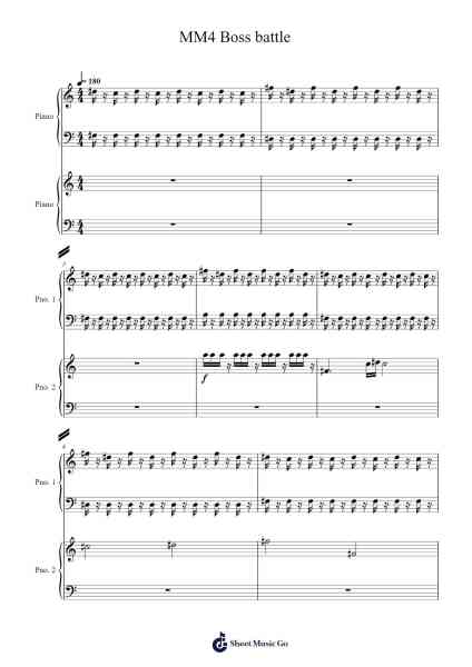 MM4 Boss Battle Sheet Music by CAPCOM-Arr.O'Cady Bobde