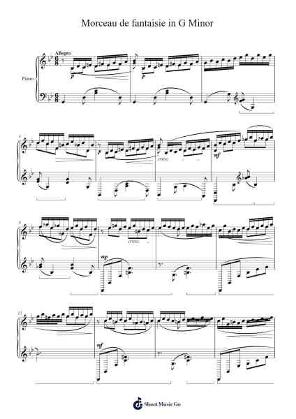 Morceau de fantaisie in G Minor Sheet Music by Sergei Rachmaninoff-Arr.Larfox Efquinn